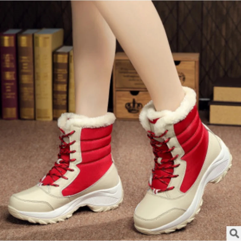 Snow Boots Plush Warm Ankle Boots Winter Shoes Booties Botas Mujer For Women Winter Shoes Waterproof Boots Women Female