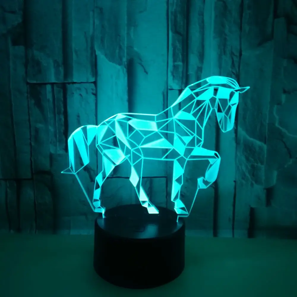 Nighdn 3D Horse Lamp LED Night Light for Kids Room Decor 7 Color Illusion Table Lamp Chid Nightlight Horse Gift for Girls Boys