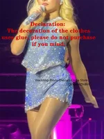 Cute Blue Celebrity Dresses with Silver Edge Sparkle Sequins Mini Cocktail Dresses Short Two Pieces Perform Dresses New in 2024 - Image 2