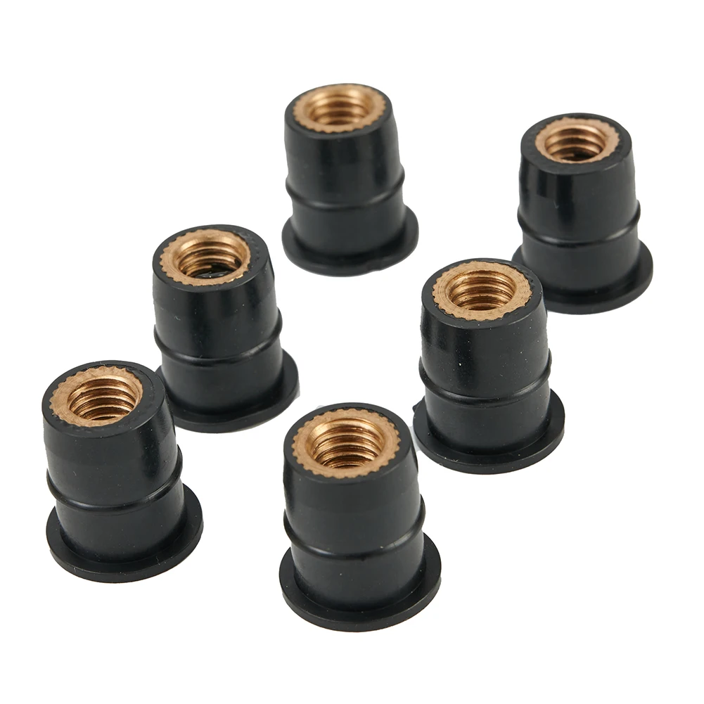 

10PCS / KIT Universal Nuts Accessories Damper Panel Neoprene Rubber + Brass Fixing 6mm M6 Parts Durable New Useful