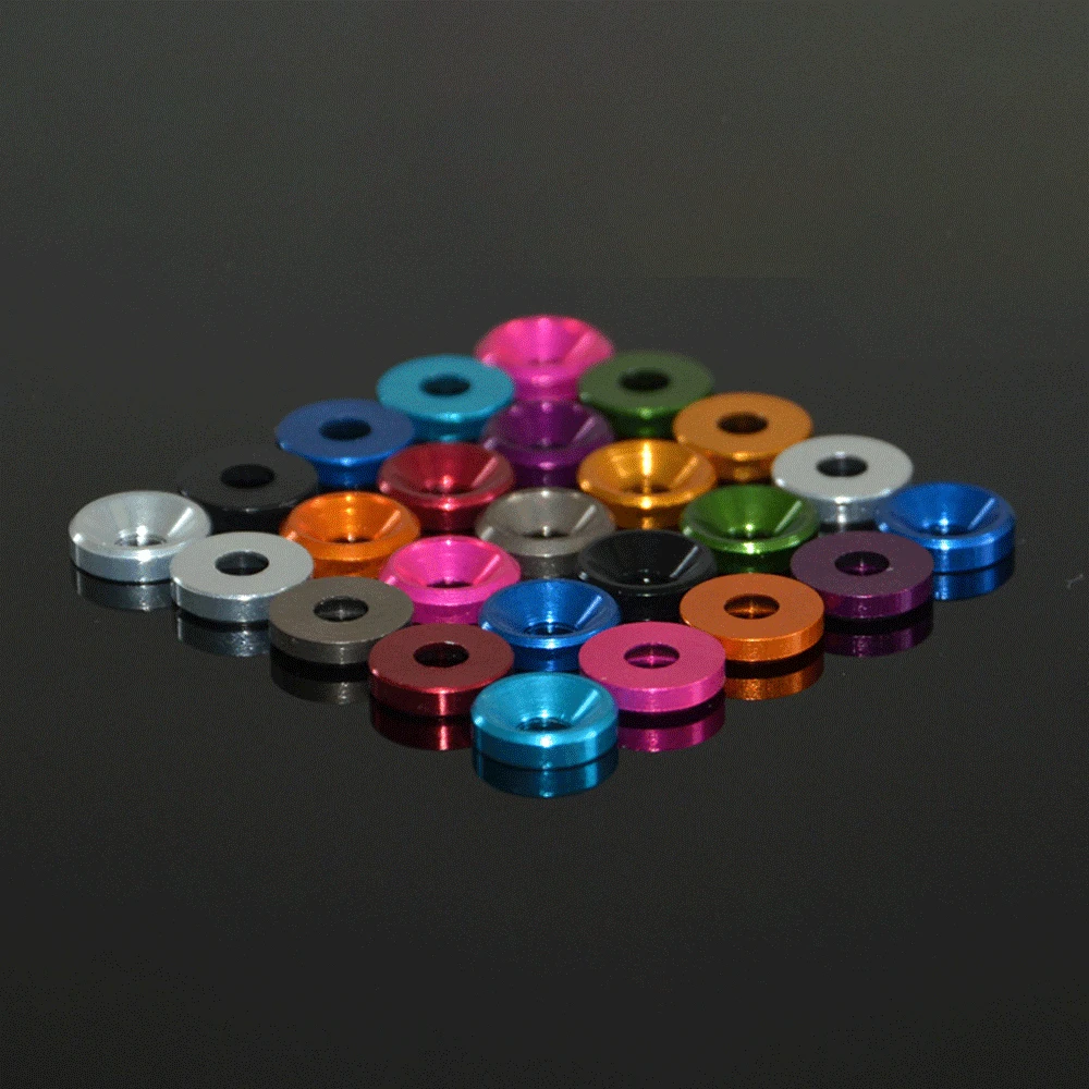 

A Variety of Colors M6 Aluminum Alloy(T6061) Flat Washer for Countersunk Flat Head Screw Bolts For Steering Gear RC Model