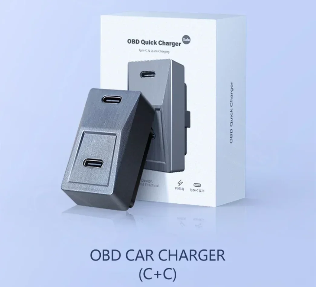 Versteckter OBD-Adapter für Tesla Model 3 Y Juniper X S Schnellladung 27 W Plug-and-Play USB-C Dual Port Expander-Telefonzubehör – Detail 15
