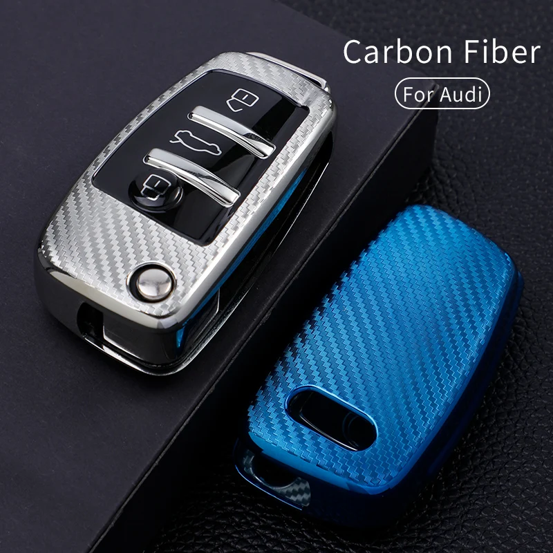 

TPU Car Folding Key Cover Case For Audi A3 A4 A5 A6 8L 8P B6 B7 B8 C5 C6 4F RS3 Q3 Q7 TT 8L 8V S3 Fob Shell Holder Accessories