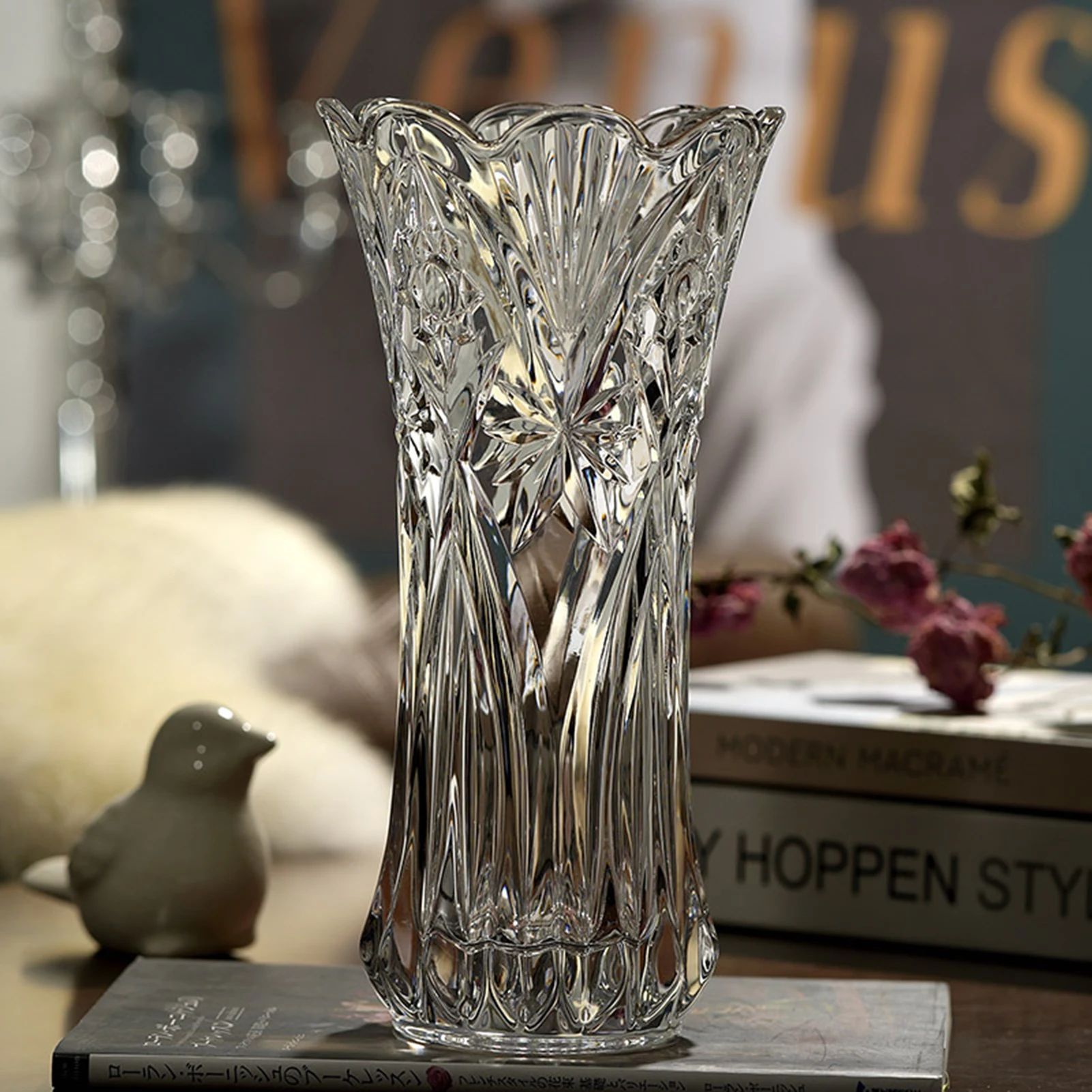 American Living Room Model Room Hotel Handmade Ryukuang Crystal Glass Vase Flower Arrangement Decorative Utensils And Ornaments 2