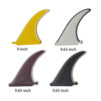 Nuova pinna per tavola da surf SUP: 9“ x 9.625”, bianca, gialla, viola, nera, bicolore, pinna centrale per tavola da surf in fibra di vetro