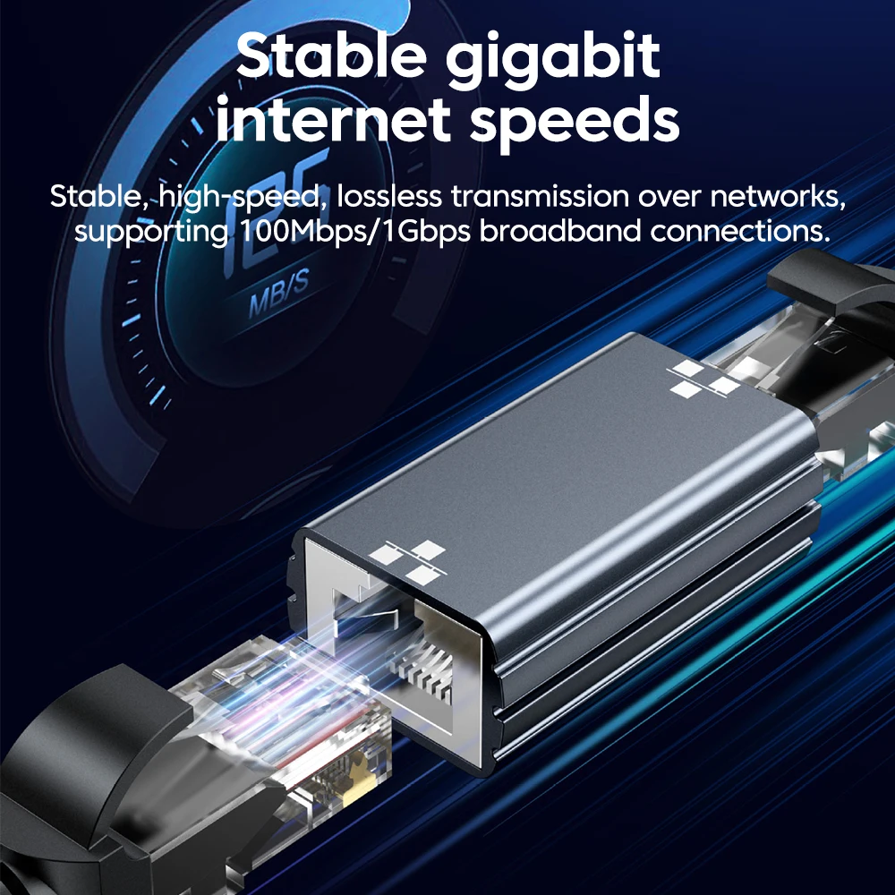 High-Speed RJ45 Gigabit Ethernet Extension Adapter