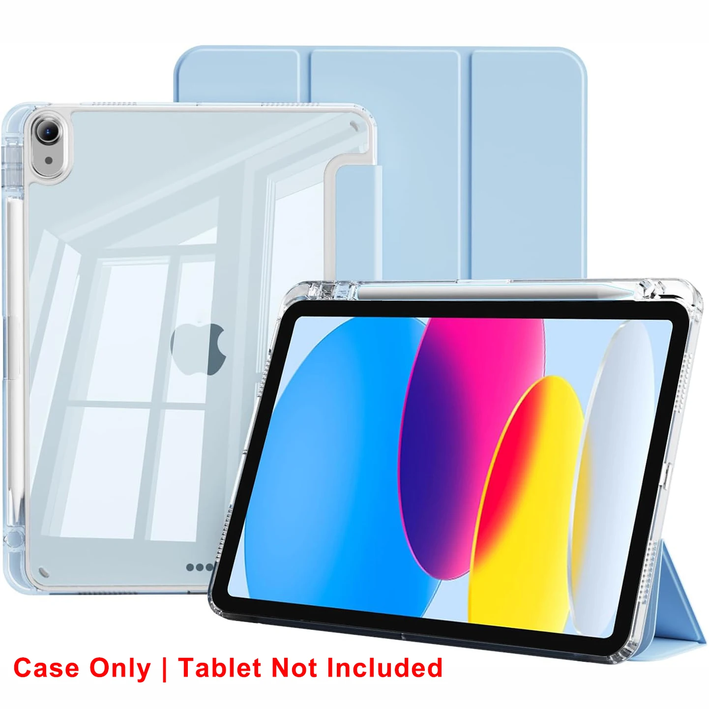 Premium Clear Crystal Tablet Case with Pen Slot and Magnetic Stand - PU Leather Flip Cover