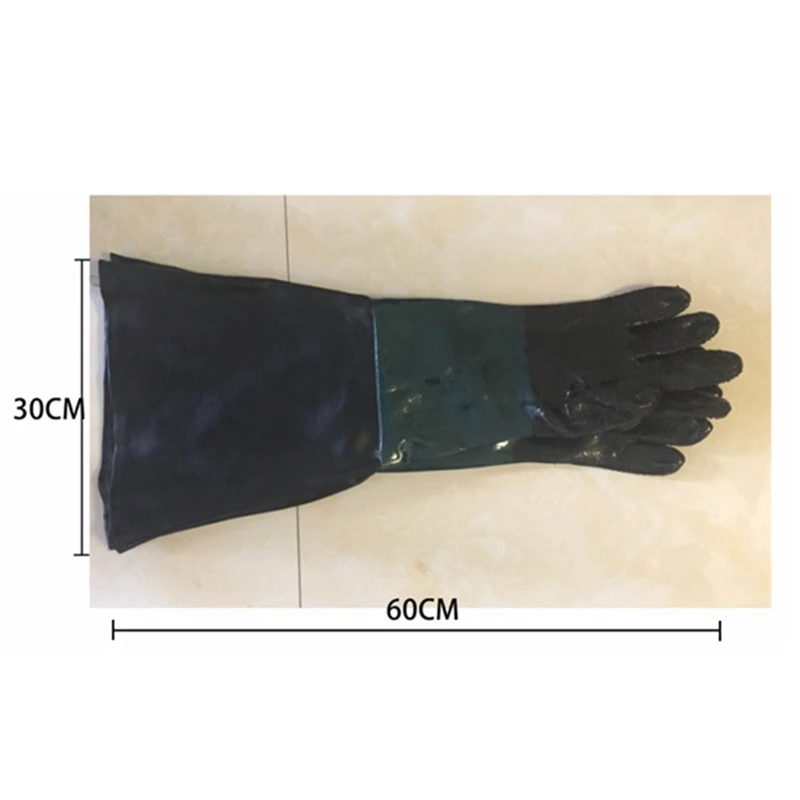 Sandblasting Gloves SandBlaster Parts 60cm with O Rings for Sandblast Cabinet work gloves protective gloves