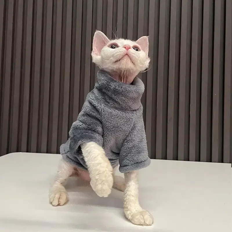 Hairless Cat Sweater Winter Fashion Thickening Warm Sphynx Clothes Home Comfortable Winter Dog Clothes for Small Dogs pet clothes