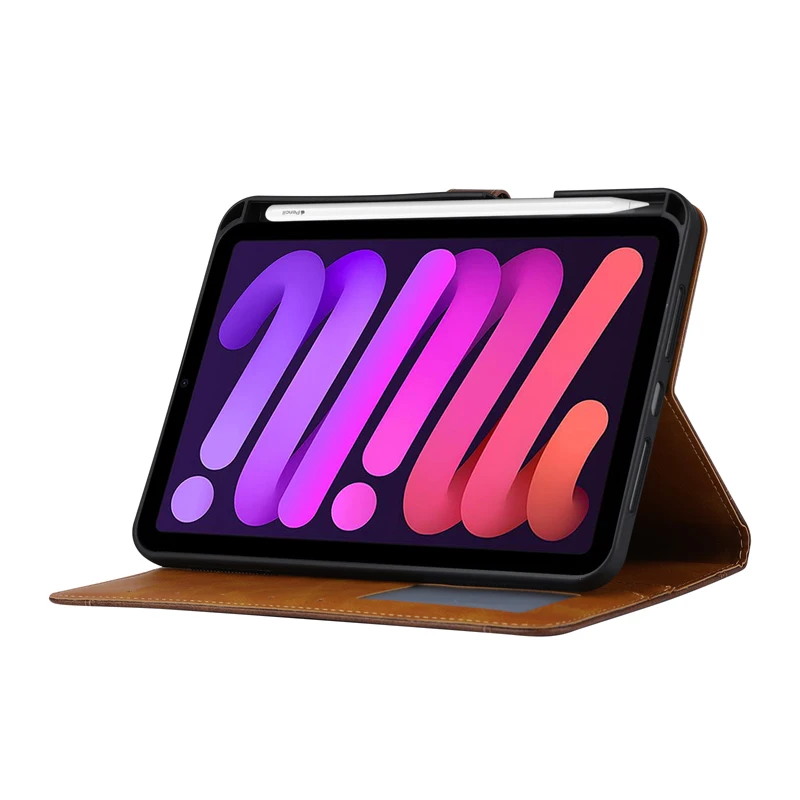 For iPad mini 6 Case Luxury Business Flip Leather Wallet