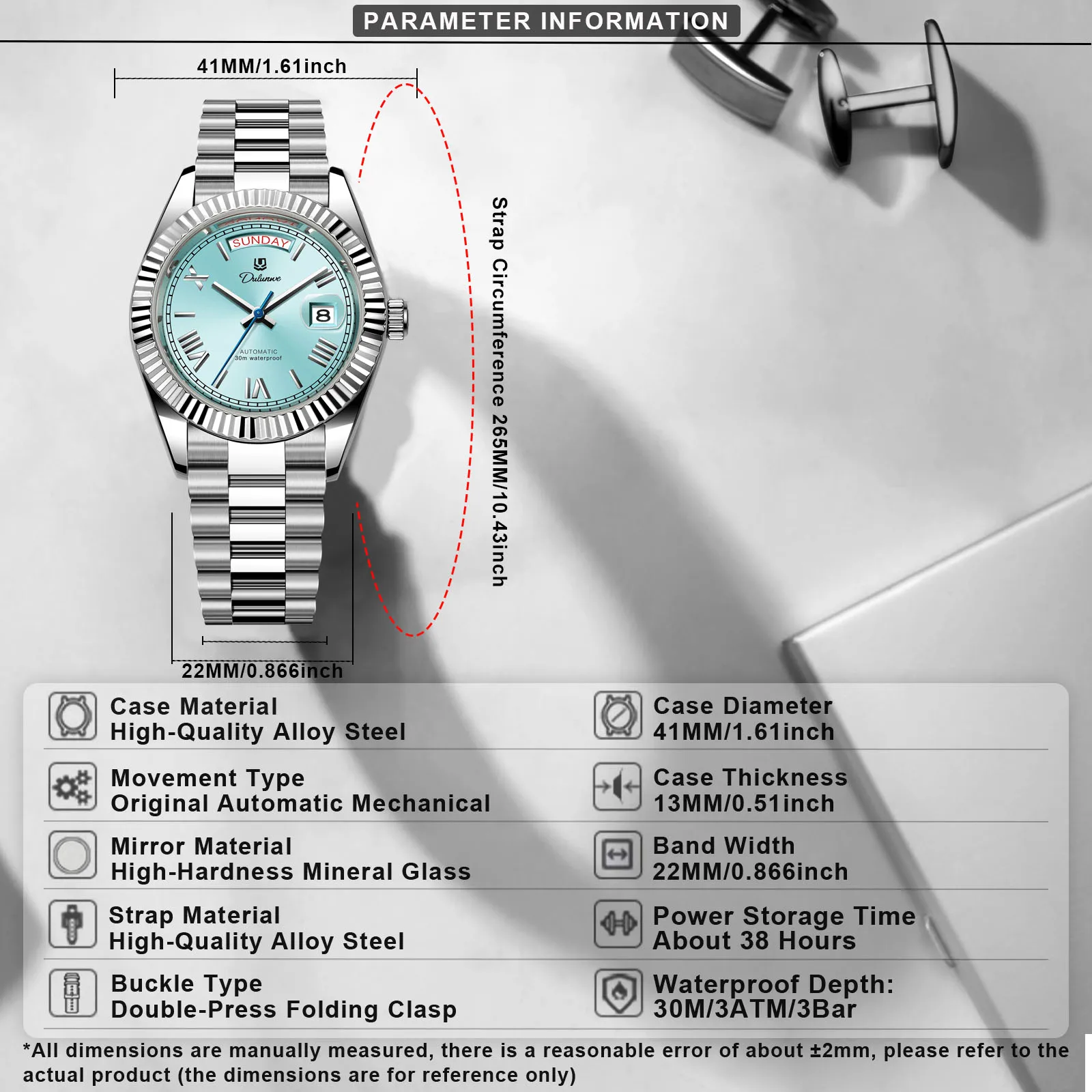 2025 New Dulunwe 6075 Datejusts Men's Mechanical Watches Calendar
