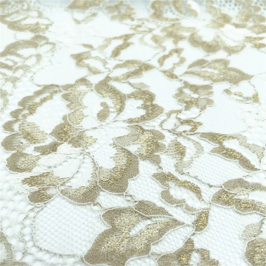 3y/lot Width 22.50cm Cream Golden Elastic Eyelash Lace Trim 3