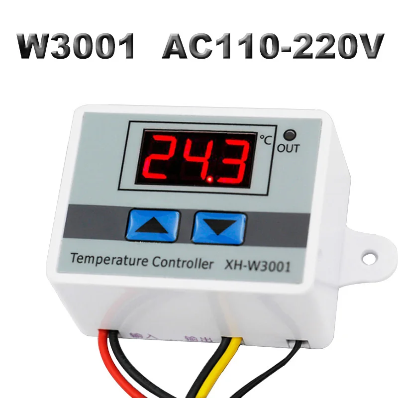 mechanical force gauge W3001 W3002 Microcomputer Temperature Controller DC12V 24V AC110 AC200V Digital Thermostat Thermorelator Heating Cooling Control uv radiometers Measurement & Analysis Tools