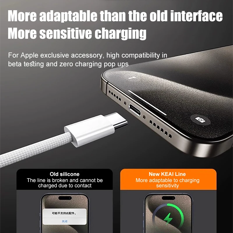 รูปสินค้า สายชาร์จ USB-C เร็ว 60W สำหรับ iPhone