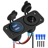 36W QC3.0 USB Socket Panel Waterproof Quick Charge Dual USB Socket Cigarette Lighter Adapter for Car Boat RV Motorcycle 1