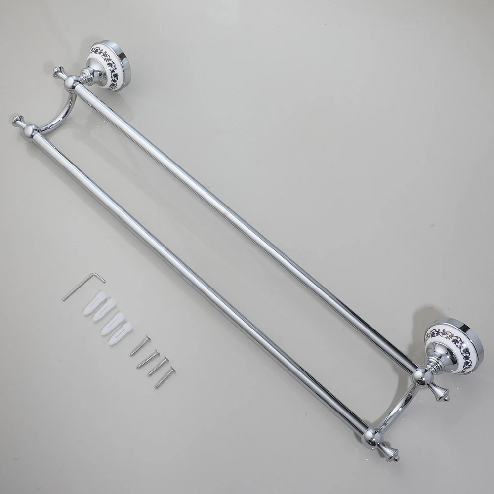 Description Picture 4 of itemYANKSMART Chrome Polished Bathroom Hardware Accessories Set Towel Bar Ring Robe Hook Paper Holder Towel Ring Toiler Simple Style