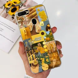 Cute Cartoon Transparent TPU Slim Phone Case - Fun and Protective Silicone Cover for OPPO A7 AX7 (Capa-U01)