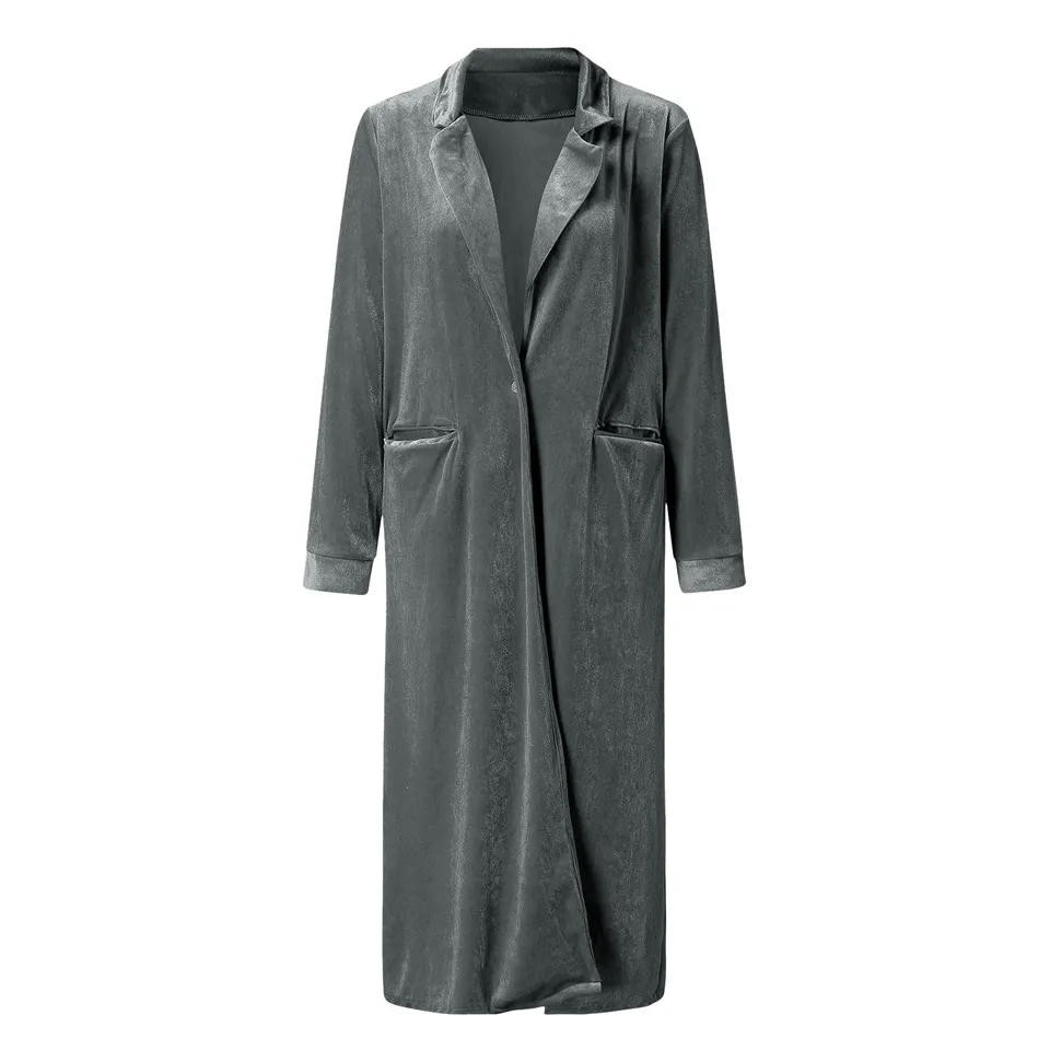 Elegant Autumn Velvet Long Coats for Women