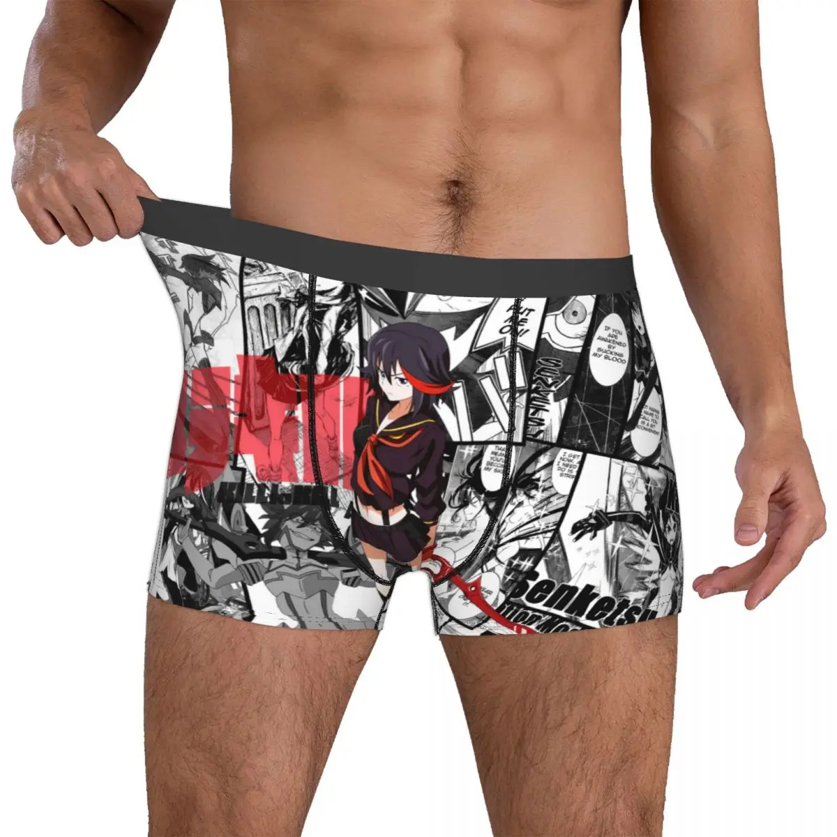 Kill La Kill Matoi Ryuuko Men Boxer Briefs Underpants Manga Cut Highly Breathable High Quality Birthday Gifts 4