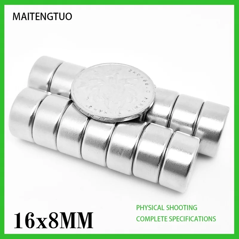 

2~50PCS 16mm x 8mm Neodymium Magnet Strong Powerful Permanent Magnet 16x8mm disc Super Powerful Magnetic Round Magnets
