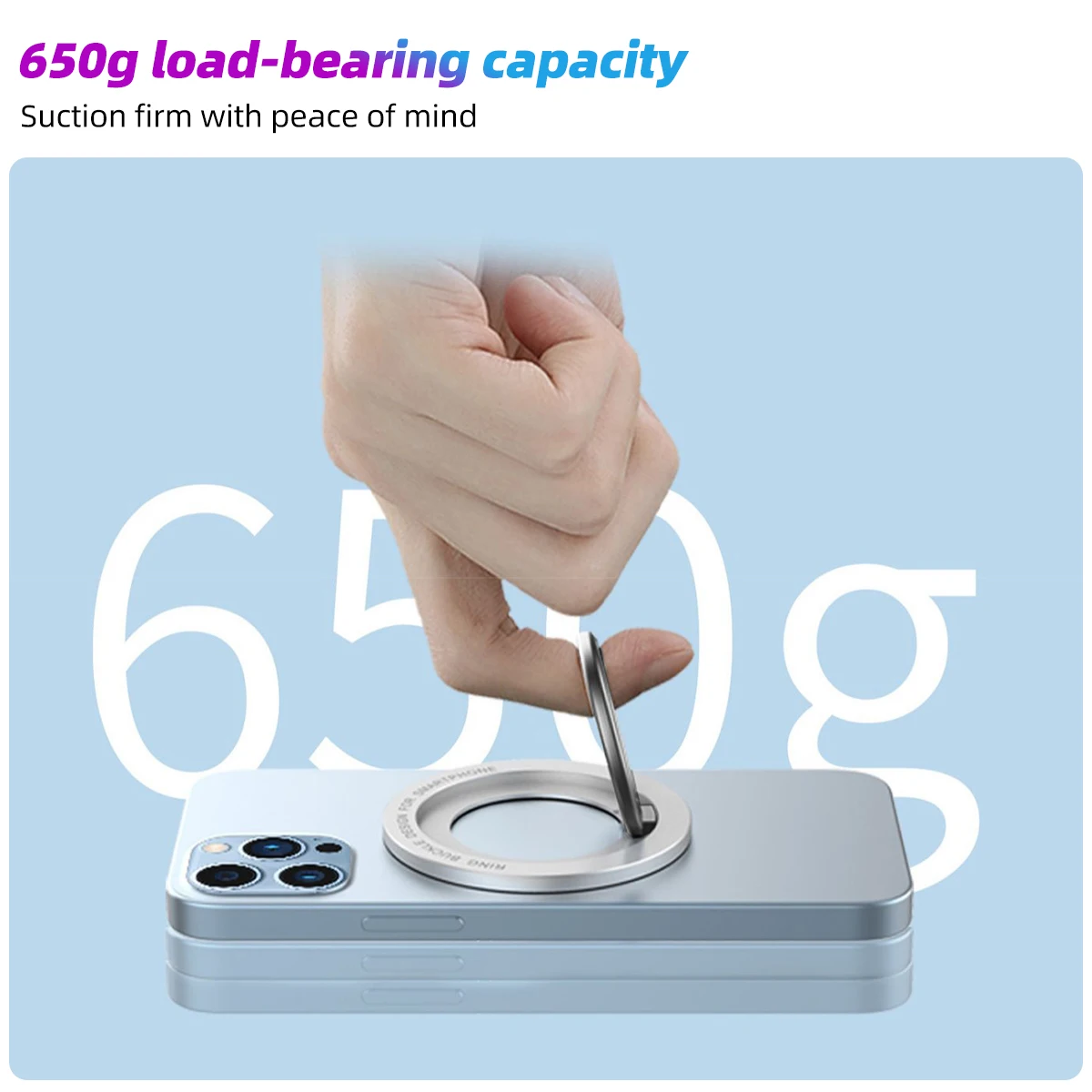 Magnetic Phone Holder with Finger Ring for Magsafe Wireless Charging
