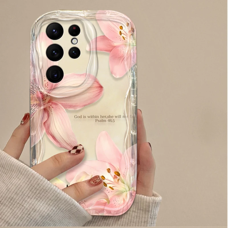 Pink Cherry Blossom Silicone Phone Case