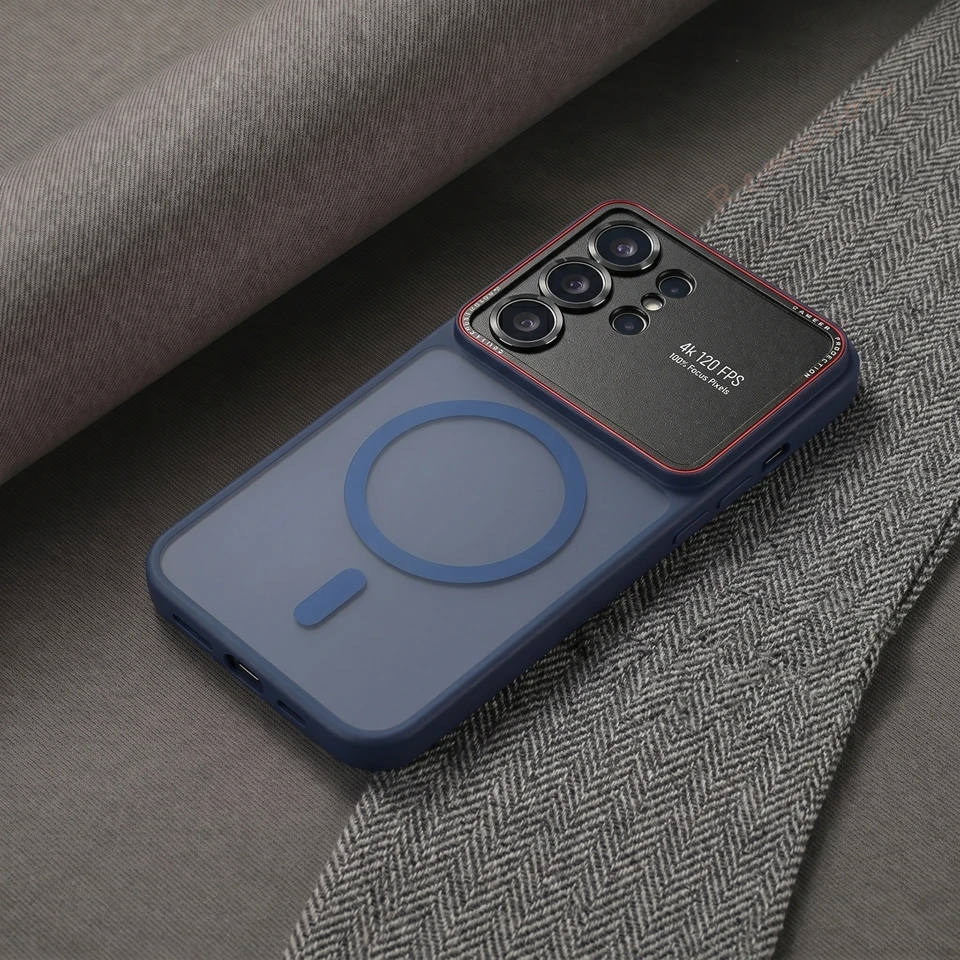 Magnetic Luxury Phone Case with Matte Finish and Camera Protector Cover