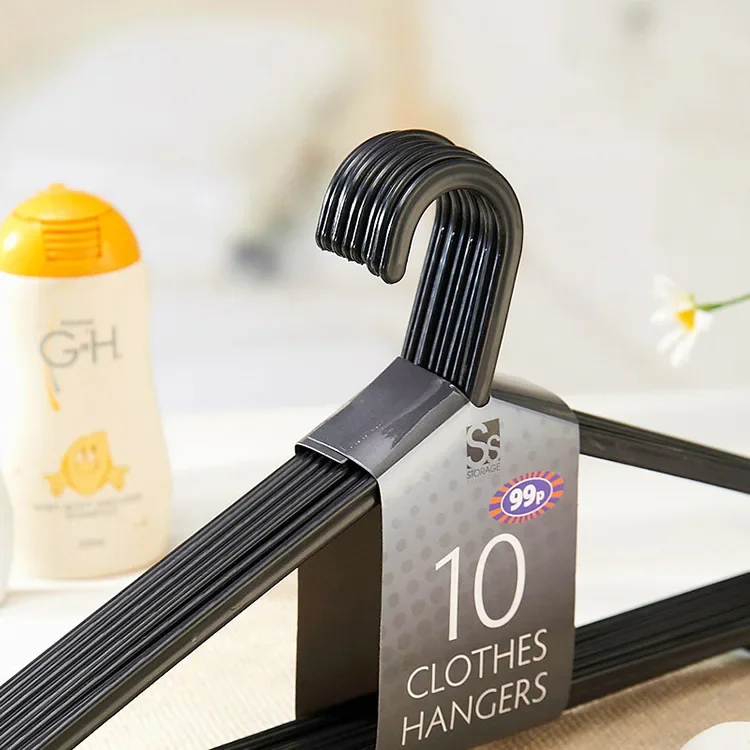

For Multi-function Organizer Black Rack Dry Wardrobe Hangers Clothes 10pcs/set Closet Coat