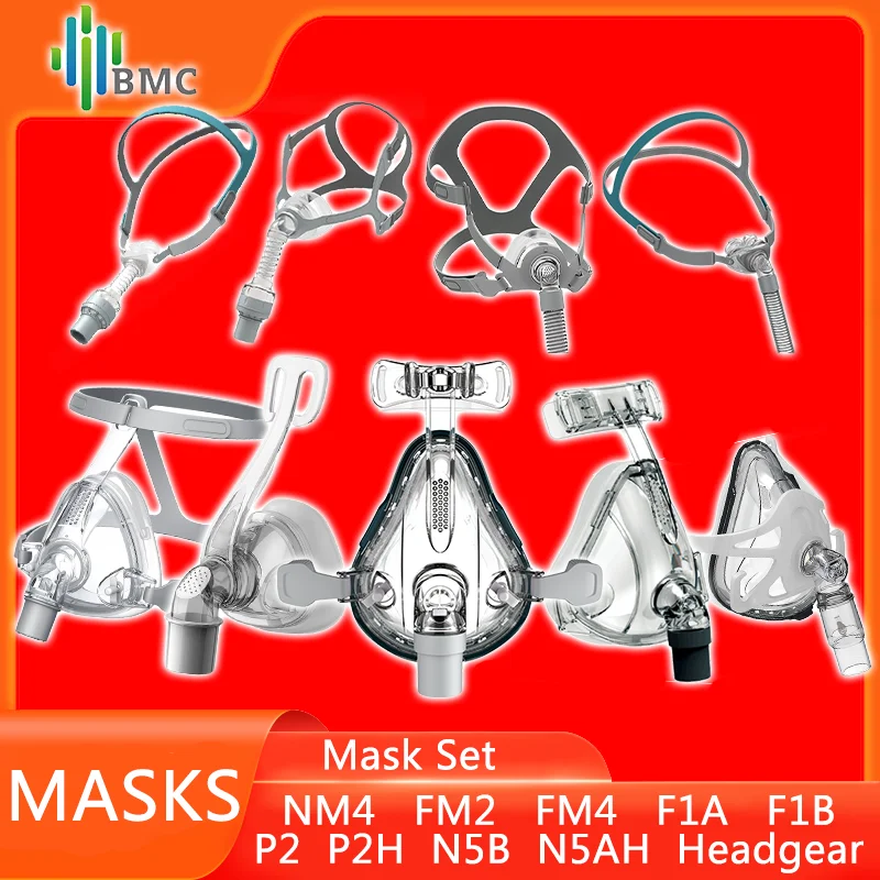 

BMC маска для лица CPAP Auto CPAP BiPAP маска с бесплатным настоящим головным убором серая S M L XL повязка на голову для сна апноэ храп людей