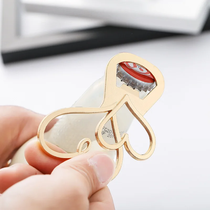

(20 Pcs/Lot) Unique Wedding gifts for guests of Double Heart Bottle Opener Favors For Bridal shower Party favors Metal gifts