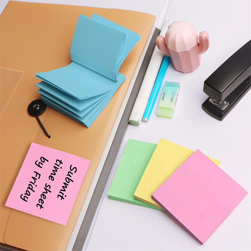 Soft Colors Sticky Note Pads, 3×3'' Self-stick Memo Pads, Super Adhesive Sticky Notes, Perfect for Office, Home, School, Meeting 6