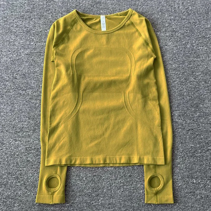 Thumb Holes Training Long Sleeve Shirts Women Solid Color O-Neck Workout Sports Tops Woman Thin Stretch Push Up Fitness T-Shirts 3