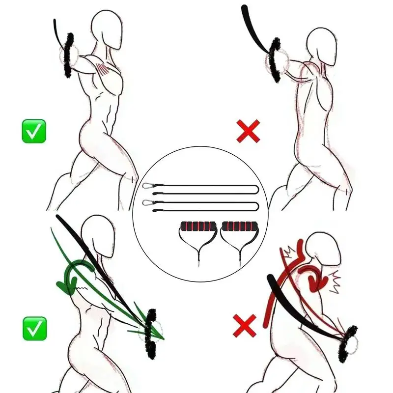 Pull Bar Tricep Extension Strap Rope And Grips