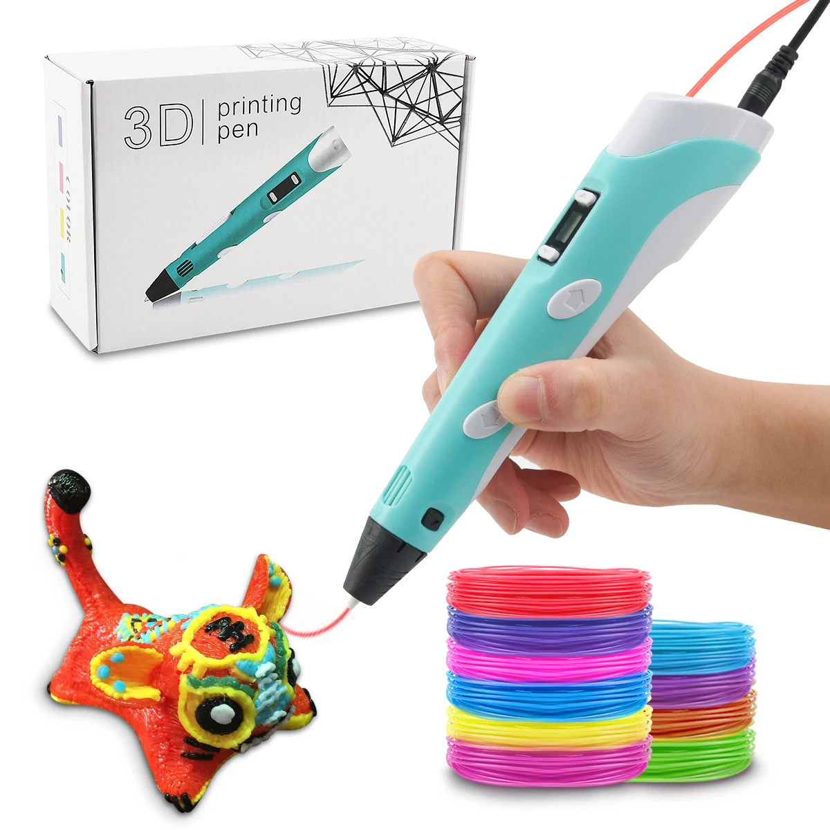 Acheter Stylo 3D pour enfants, stylo d'impression de dessin 3D avec écran  LCD, Filament PLA Compatible, jouets pour enfants, cadeau de noël et  d'anniversaire