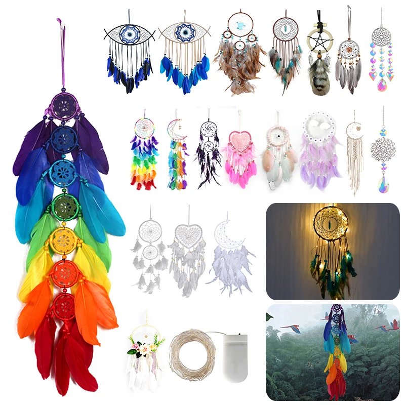 Silver Fantasy Dream Catcher W/ Feathers Beads Wall Car Ornament Craft Decor 