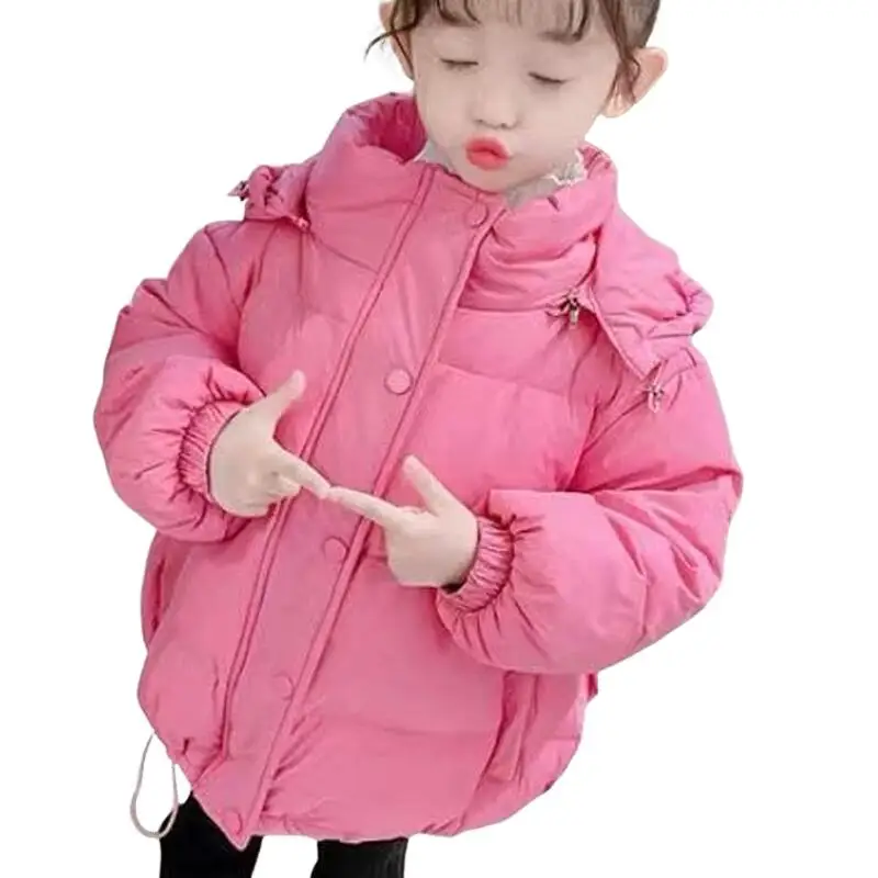 어린이 겨울 면 패딩 재킷 소녀 가을 두꺼운 코트 긴 소매 따뜻한 유지 카와이 귀여운 패션 새로운 스타일 캐주얼 의류