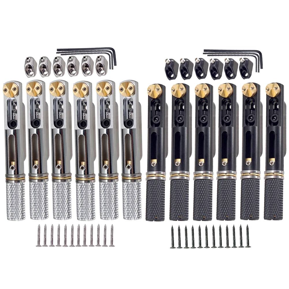 6 Strings Headless Guitar Bridge Kits With Nut And Wrench Metal