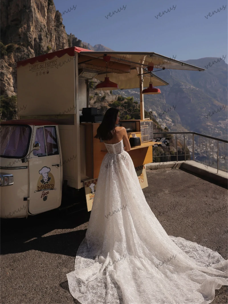 Exquisite Wedding Dresses Modern Bridal Gowns Lace Tiered Robes Full Sleeves Robes For Formal Party Vestidos De Novia Customized 4