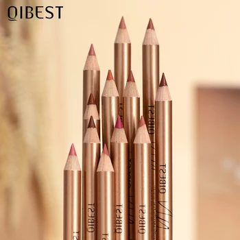 QIBEST Set di 12 Matite per Labbra Impermeabili, Matite Labbra Opache a Lunga Durata, Penna per Labbra Liscia e Nude per Cosmetici
