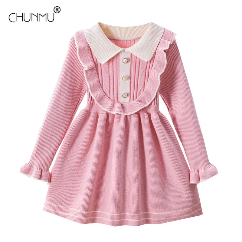 Knitted Dresses Girls Winter Children Dress New Year Girl Clothes