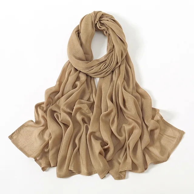 Nouveau Hijabs musulmans pour femmes écharpe mince châles unis Femme Musulman doux Viscose rayonne foulard islamique Turban bandeau 190x85 cm