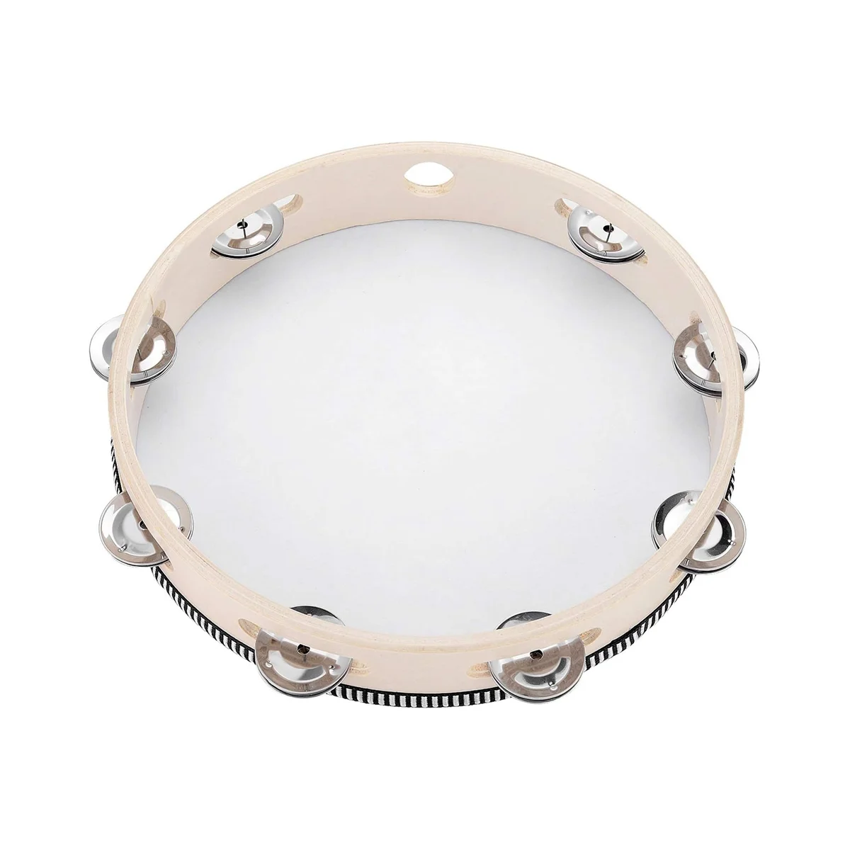 Tambourine for Adults 10 Inch Hand Held Drum Bell Birch Metal Jingles Percussion Gift Musical Educational Instrument musical percussion instruments
