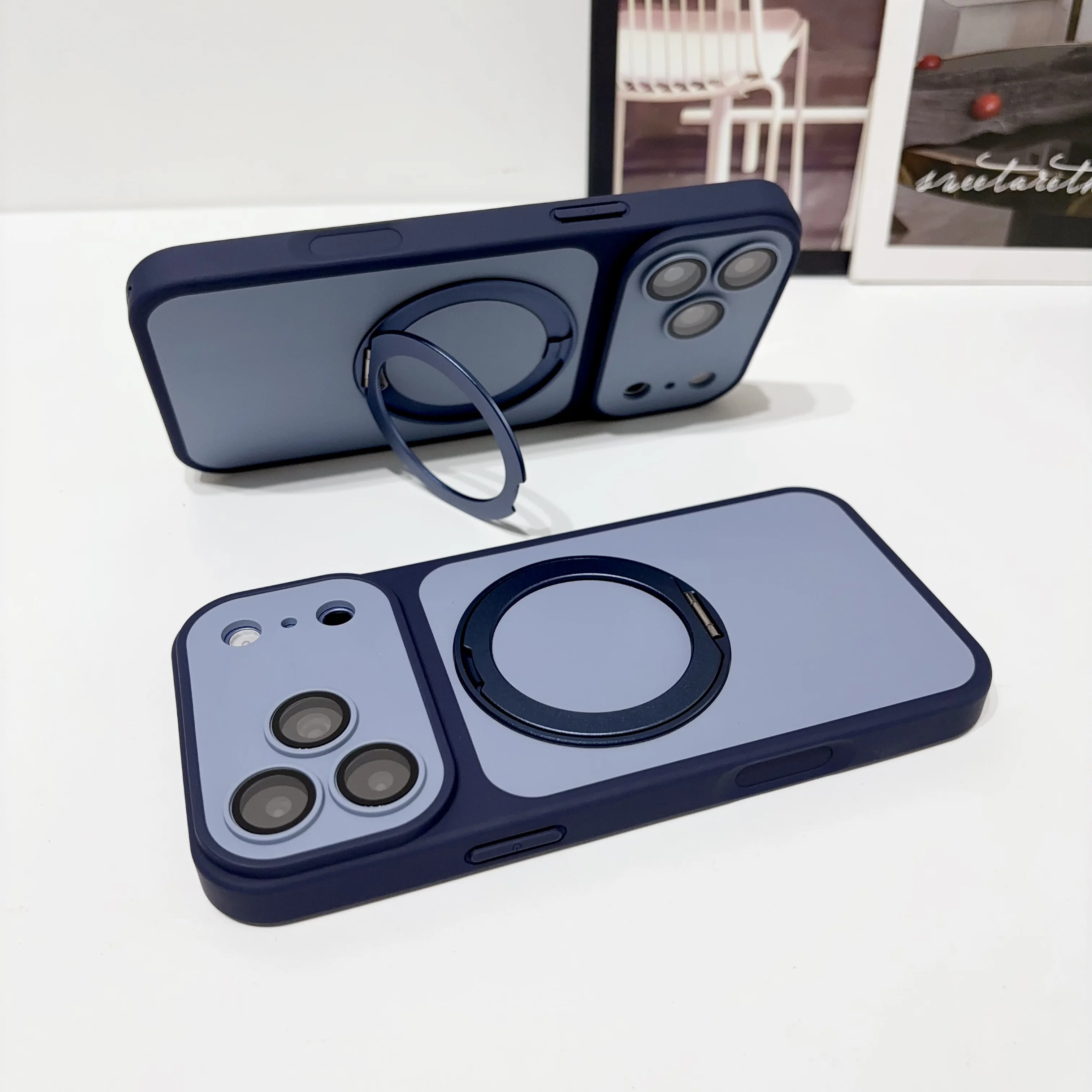 Deluxe Matte Magnetic Phone Case with Kickstand and Magsafe-Compatible Holder
