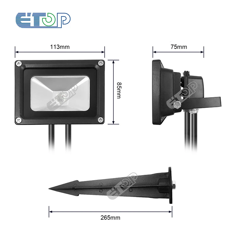 새로운 스타일의 스마트 9W LED 투광 조명 WS2811 IP66 방수, 액세서리 및 13.5mm/18.5mm/xconnect 커넥터 포함