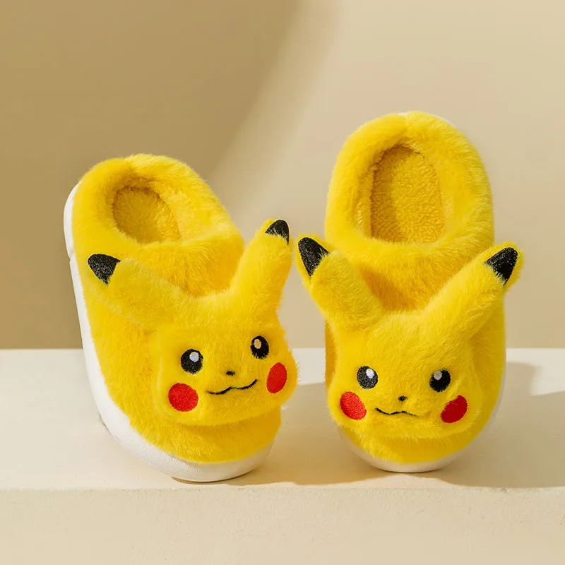 

Cartoon anime Pikachu surrounding cotton slippers autumn and winter home indoor cute fun cute warm birthday holiday gift