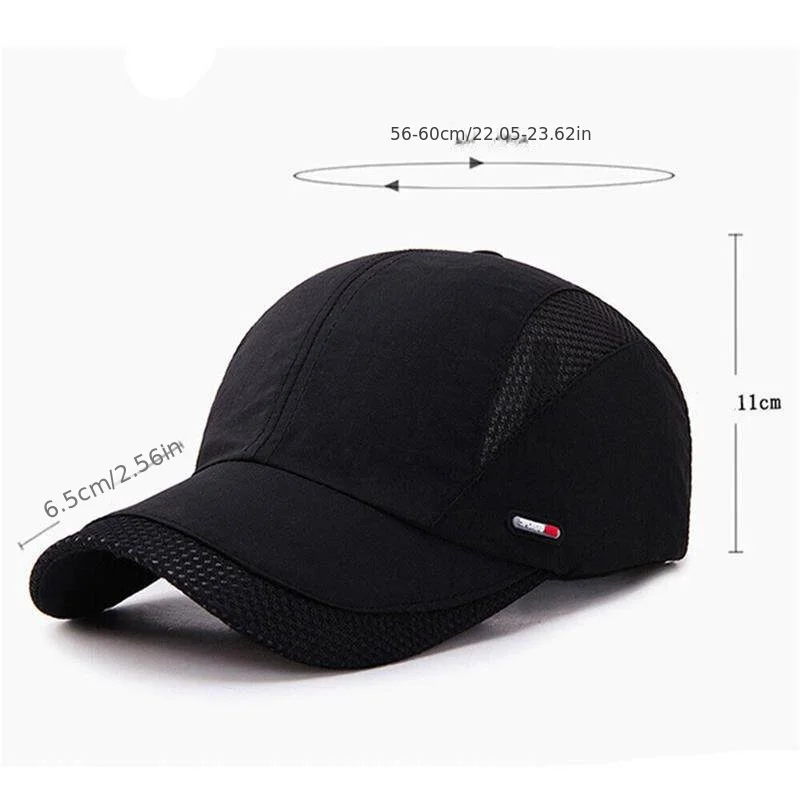 1PC Unisex Breathable Mesh Baseball Cap Adjustable Quick-Dry Sports Hat Sun Protection Outdoor Trucker Cap