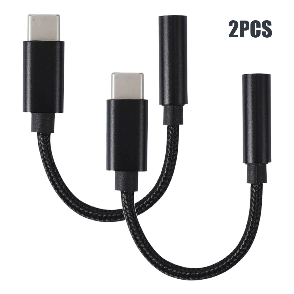 플러그 앤 플레이 알루미늄 합금 C타입 3.5mm 잭, 유연한 스마트폰, 빠른 충전 USB 어댑터, 휴대용 홈 오피스, 2 개