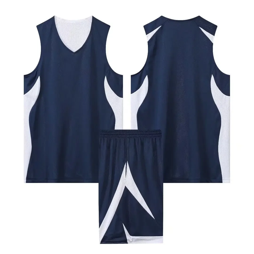 Double-Sided Basketball Uniform Suit Men's Women's Breathable Children's Basketball Jersey Competition Training Team DIY Printed