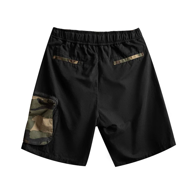 Pure Cotton Cargo Camouflage Shorts for Men Summer Outdoor Multi Pocket Stretch Cargo Training Camping Climbing Short Pants