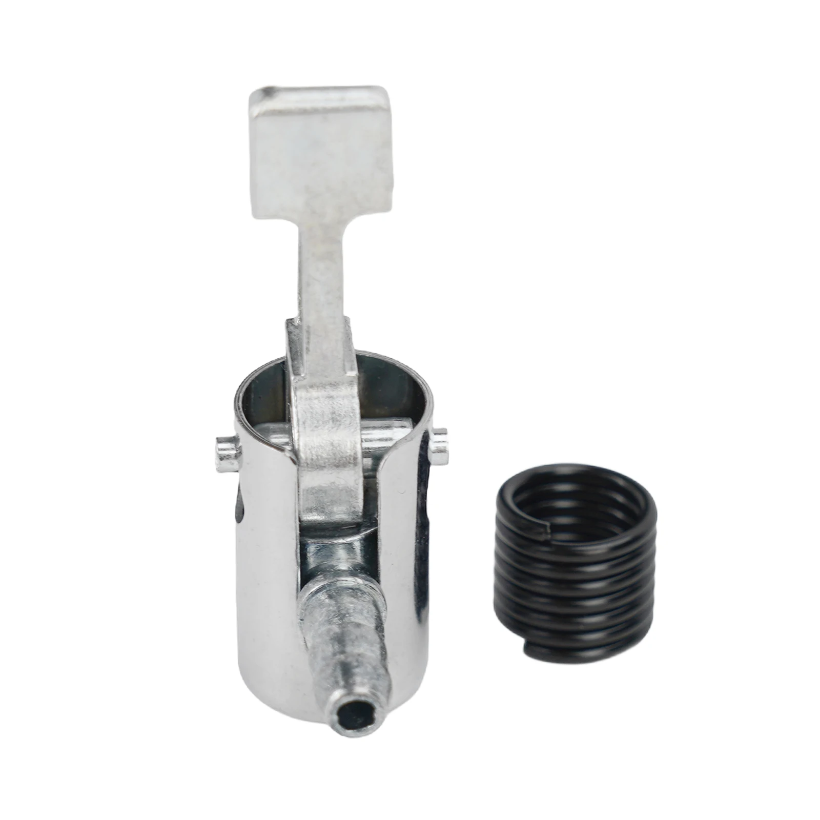 

Connector Inflator Pump Adapter W/ Spring 6mm Air Tire Chuck Accessories For Car Bike Metal Replacement Silver